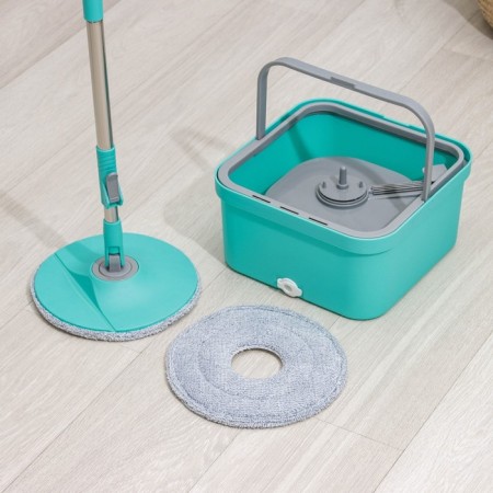 Mop with spin and bucket, microfiber nozzle, compact-2