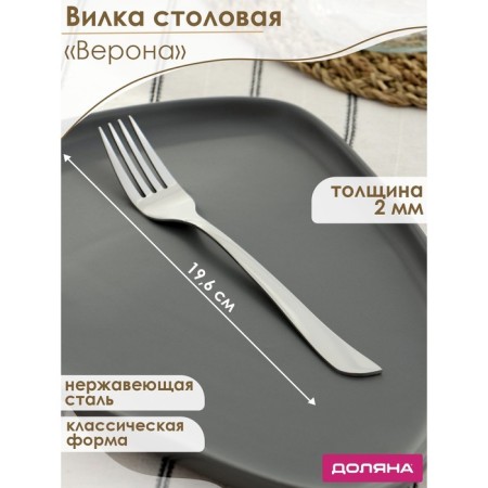 Set of canteen forks 6 pcs, 19.6 cm of the share "Verona thick 2 mm