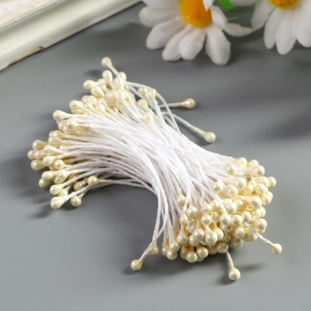 Stamens for artificial flowers "droppings of ivory" (set 130 pcs) length 6 cm-1