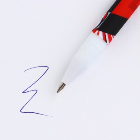 Handle Plastic with a cap of ballpoint "Russian", blue paste, 0.7 mm-3