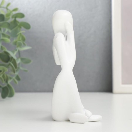 Souvenir Polystone "Abstraction - Attentiveness" White 12.5x6x8.5 cm-1