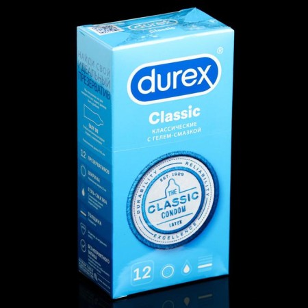 Durex classic condoms, classic, 12 pcs