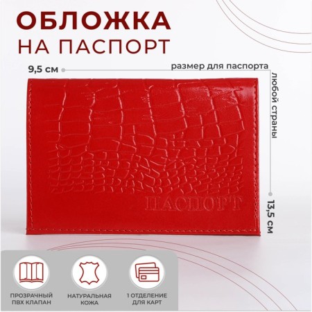 Cover for passport, red color