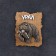 Magnet "Bear with fish new", wood, gypsum, 7x9 cm