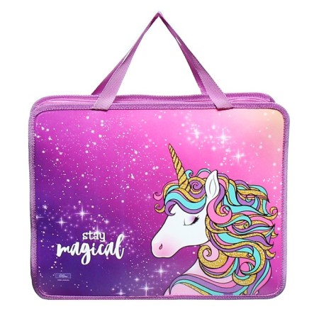 A folder with A4 handles, 330 x 260 x 75 mm, plastic, pens, Calligrata "Unicorn!"-1