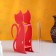 Wooden Kashpo 13 × 5.2 × 24.5 cm with 1 flask "cat", pink give beautifully