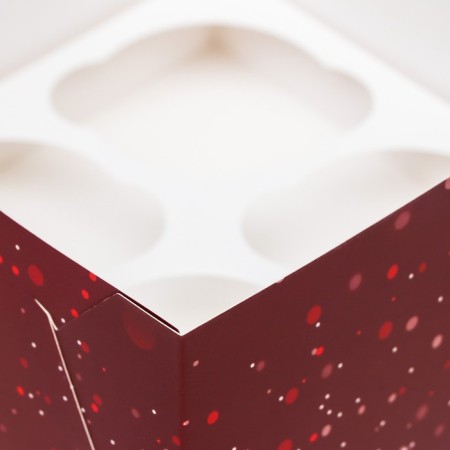 Packaging for 4 cupcakes with the window "Happy holiday!", 16 x 16 x 10 cm-6