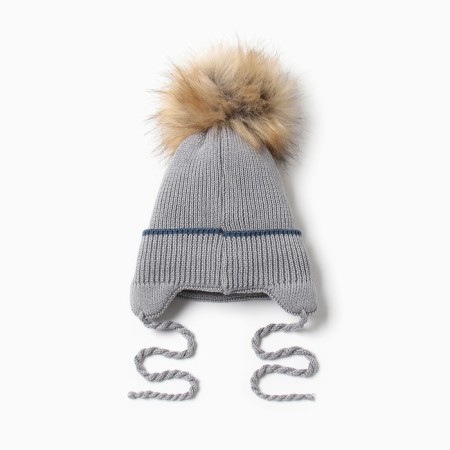 Children's hat with insulation, rn 35-40, gray color-2