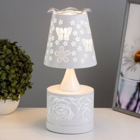 Aroma lace with backlight "Flowers" E27 40W+RGB white 13x13x30 cm-1