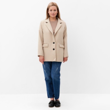 Female jacket, light beige color, goose foot, size 50-1