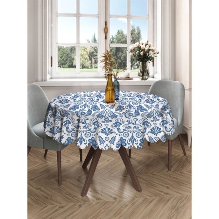 The tablecloth “Birds from Gzhel”, round, Saten, d = 150 cm-2