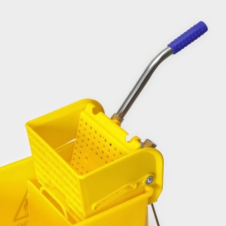 A bucket with mechanical spin on wheels, 20 liters-2