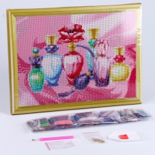 Diamond mosaic, 30 × 40 cm, complete filling, with a “beautiful perfume” subframe