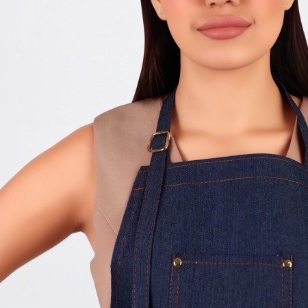 Apron for the master, denim, blue color-3