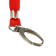 Badge tape width-9 mm, length-80 cm with a wide metal carbine, red