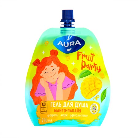Shower gel Aura Mango-Papaya, 250 ml