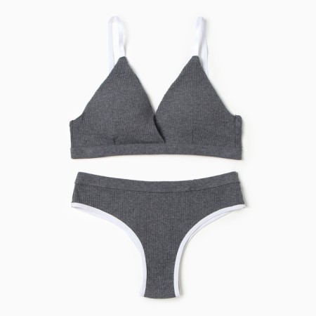 Female set (top, panties) dark gray color, size 42-44-13