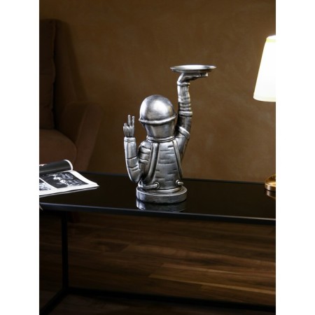 Cosmonaut's Steel stand, polystone, 47 cm, silver color-5