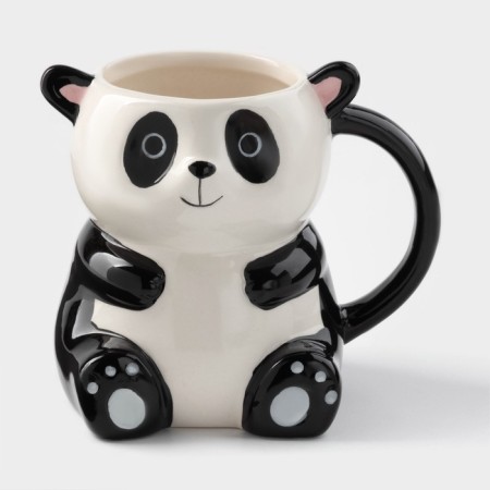 Ceramic mug "Panda", 480 ml, white and black color