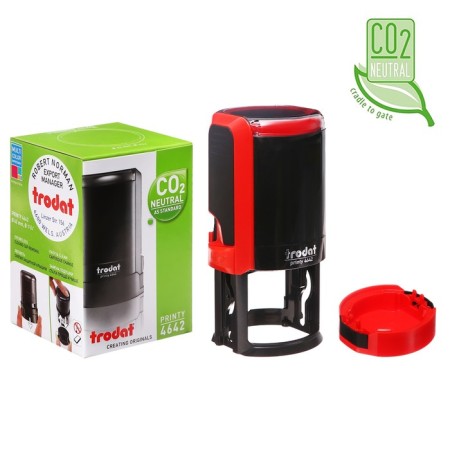 Equipment for round printing automatic Trodat Printy 4642, diameter 42 mm, with a lid, red body