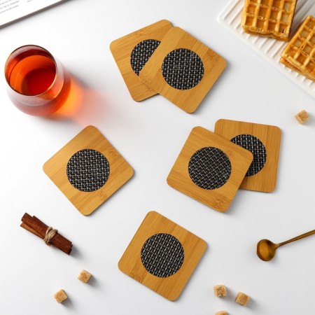 Set of stands for hot, 6 pcs, 9.5 × 9.5 cm, square-1