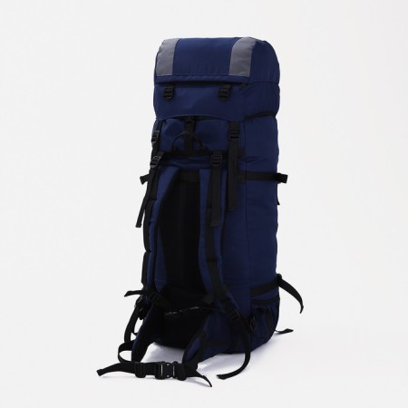 Tourist backpack, TAIF, 80 l, cord department, outer pocket, 2 side nets, blue/gray color-3