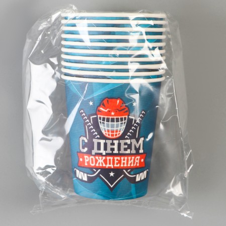 A single -single -paper glass "hockey", 250 ml-2