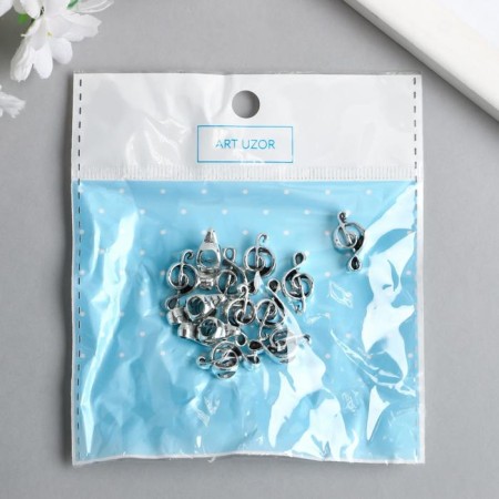 Busina for creativity Metal "Violin key" silver 7034 1.8x1.1 cm-3