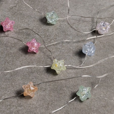 Rosa thread. "Stars", IP20, 2 m, N.S. LED (1608) -20-4.6V, AG13X3 (in the set), 3 dir, glow warm white-1