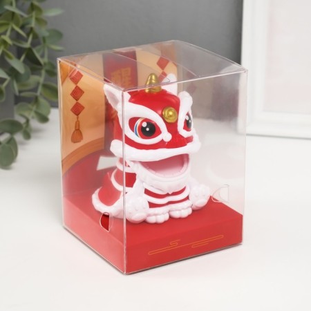 Plastic Plastic "Chinese Leo" red-white 8.5x7.3x8.5 cm-1