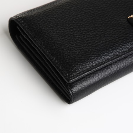 Women's wallet on a magnet, black color-2