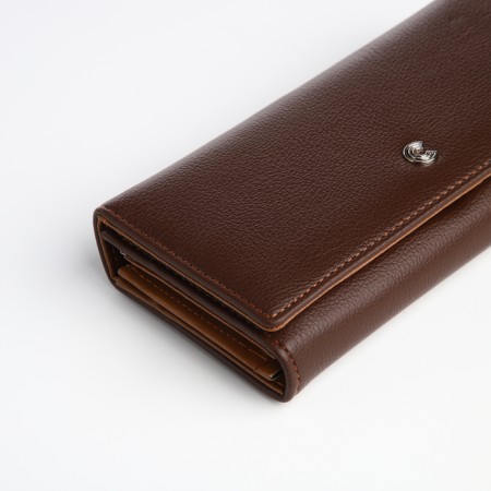 Women's wallet on a magnet, brown color-2