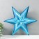 Figure "Star in the Star" Small Blue Metallic Metal, 38.8x33.5 cm