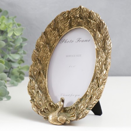 Photo frame Polystone 10x15 cm "Golden Pavlin" with a green patina 20.5x15.5 cm-1