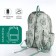School backpack from textiles on a zipper, 4 pockets, green color