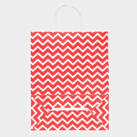 Craft package, red, "broken lines", 33 x 26 x 12 cm-2