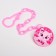 Holder for the nipple - dummies "meow", on the chain, pink color