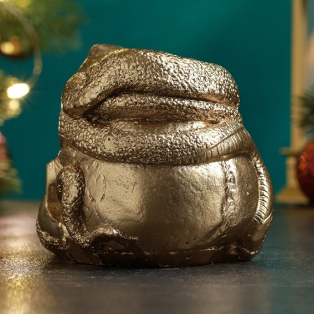 New Year. Symbol 2025. Summary New Year's "Skull with a snake" 9cm, gold-3