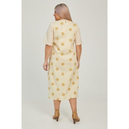 Women's dress, size 54, beige color-4