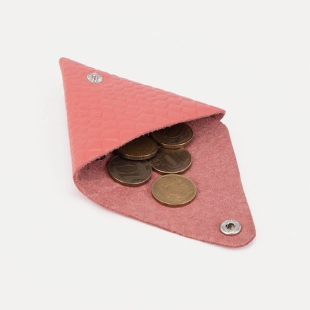 Case for coins/headphones on the button, pink color-2