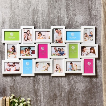 Photo frame plastic in 18 photos 10x15 cm "Genealogical tree" white 46x89.5 cm
