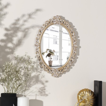Wall mirror "monogram", mirror surface 16 × 23 cm, color "white gold"