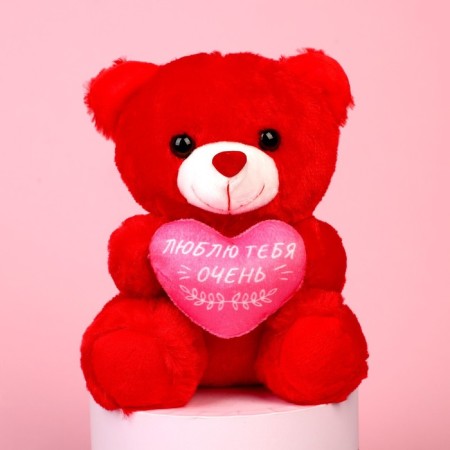 Soft toy "I love you very", bear, color mix-1