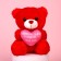 Soft toy "I love you very", bear, color mix
