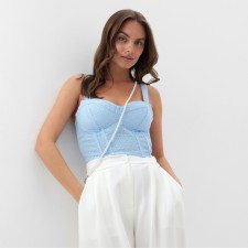 Women's tweed corset, mist, p. L, blue