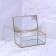 Great organizer, with a lid, glass, with a mirror -bottom, 1 section, 14.5 × 8.5 × 6 cm, the color is transparent/copper