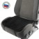 Front seat, artificial fur, size 48 x 48 cm, black