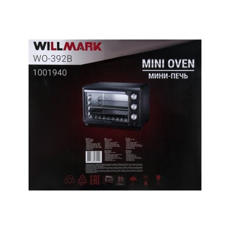 Mini-fucked Willmark Wo-392B, 1500 W, 30 L, timer, up to 230 ° C, black-4