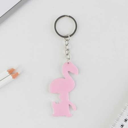 Key keychain "Pink Flamingo", metal-4