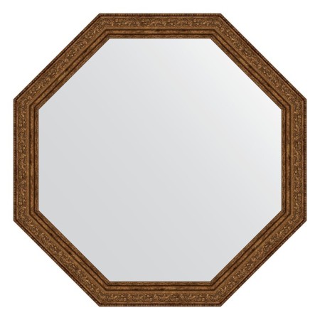 Mirror in the baguette frame, vignette aged bronze 56 mm, 65x65 cm